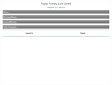 Tablet Screenshot of poplarprimarycarecentre.co.uk